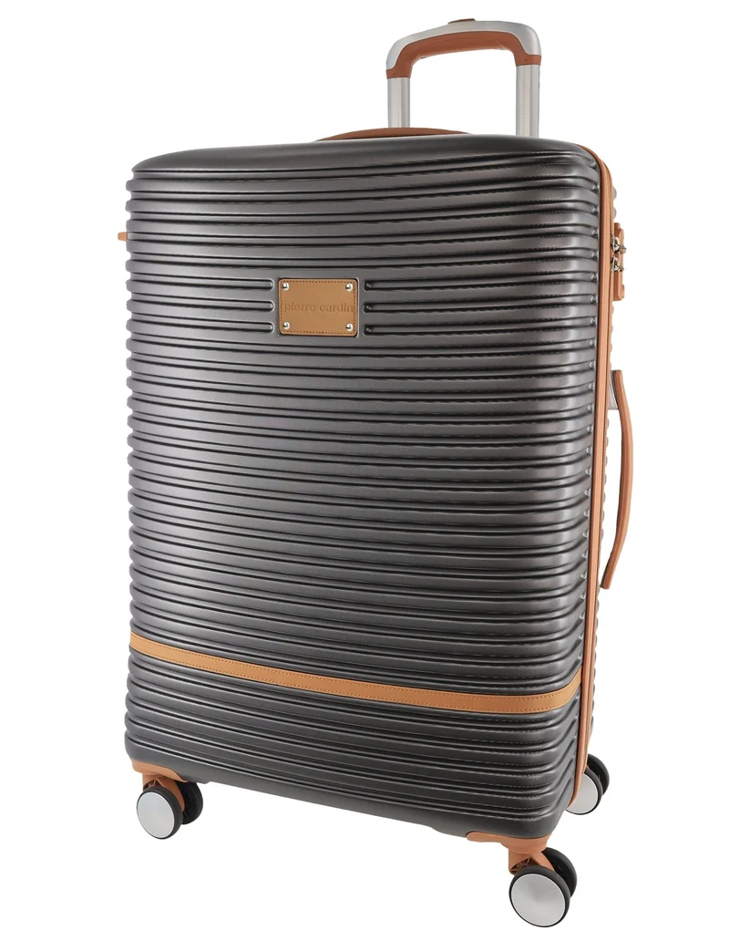 Pierre Cardin Large Hard-Shell Suitcase Travel Luggage 80cm Charcoal