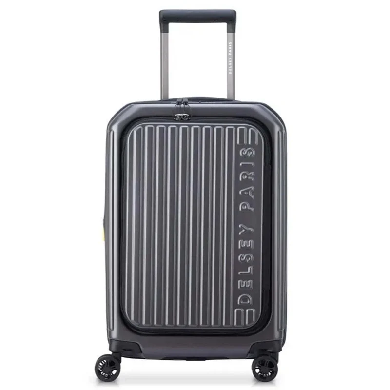 Delsey Securtime Zip 55 cm Top Opening 4-Wheel Expandable Cabin Suitcase - Grey
