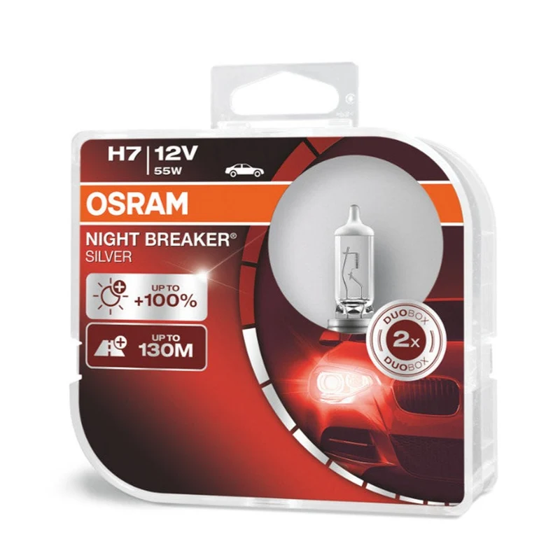 Osram H7 12V NIGHT BREAKER SILVER +100% / Paket med 2
