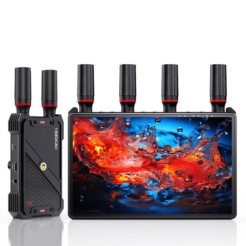NÖRDIC Trådlös Portabel 7" skärm, video sändare och mottagare, 2.4G/5.0G, 4k HDMI INPUT / 1080p OUTPUT, 400m