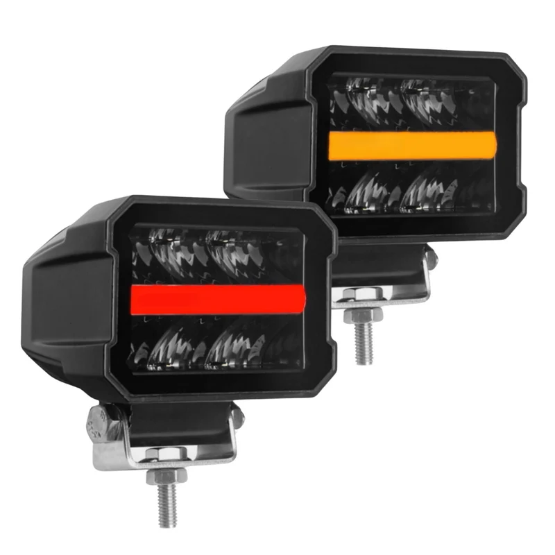 Dark Look LED-arbetsljus med röd/bärnstensljusremsa