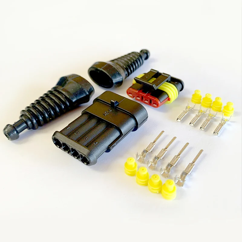 SuperSeal Connector Kit / 4-stift / med gummistövlar