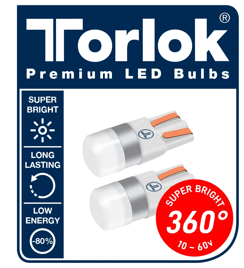 Torlok 360 Super Bright LED Parkering T10 Glödlampor 12 / 24v