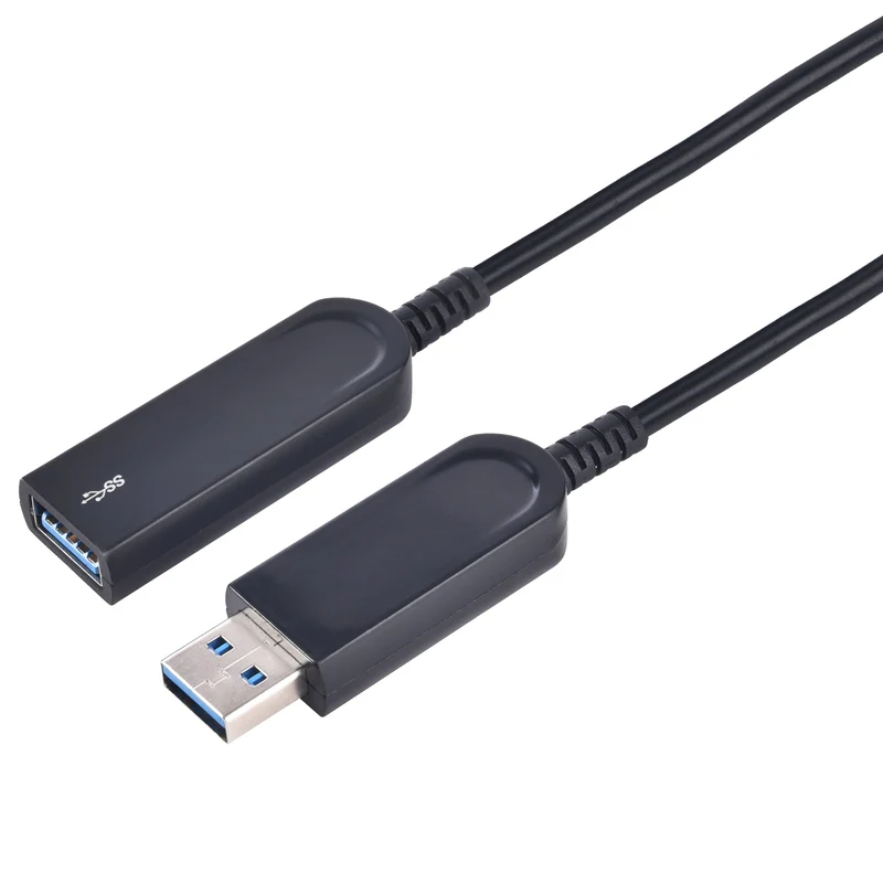 NÖRDIC 10m Aktiv AOC Fiber kabel 10Gbps USB 3.2 A hane till USB3.2 A hona USB 3.2 förlängningskabel