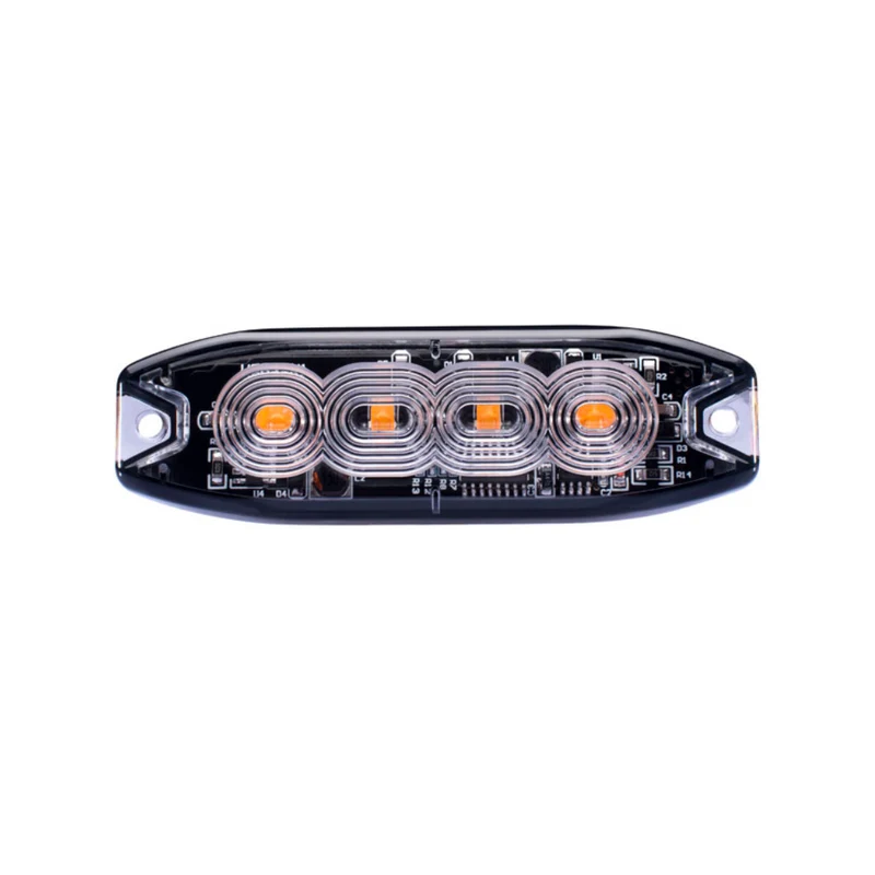 Slimline Hazard Varning Blixtljus / 4 LED / Amber