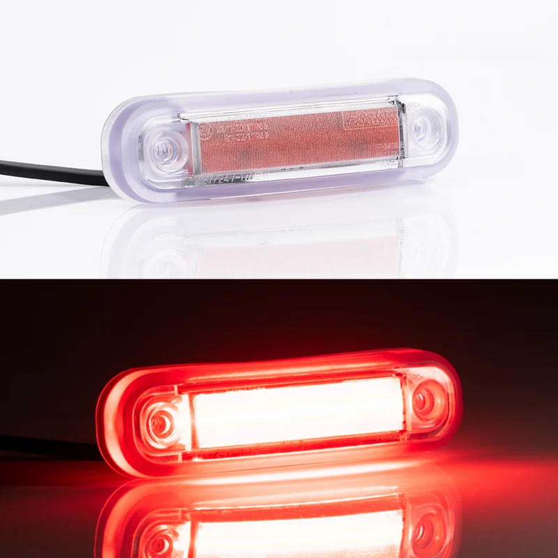 Neoneffekt LED-markeringsljus med transparent packning / röd