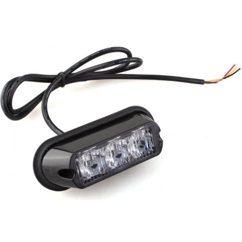 3 LED-bärnstensfärgad stroboskoplampa