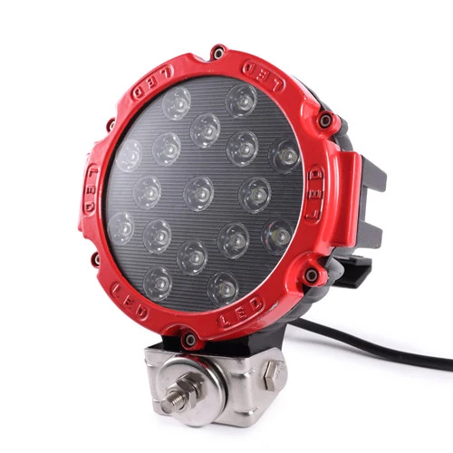 Rund LED strålkastare / 51W / Heavy Duty / Röd